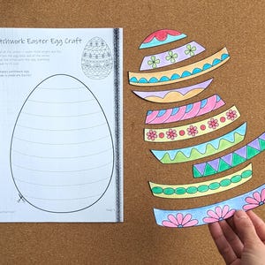 Artesanato de Páscoa em Papel Patchwork: Atividade de Recorte e Colagem de Primavera para Crianças (Modelo para Imprimir) imagem 10