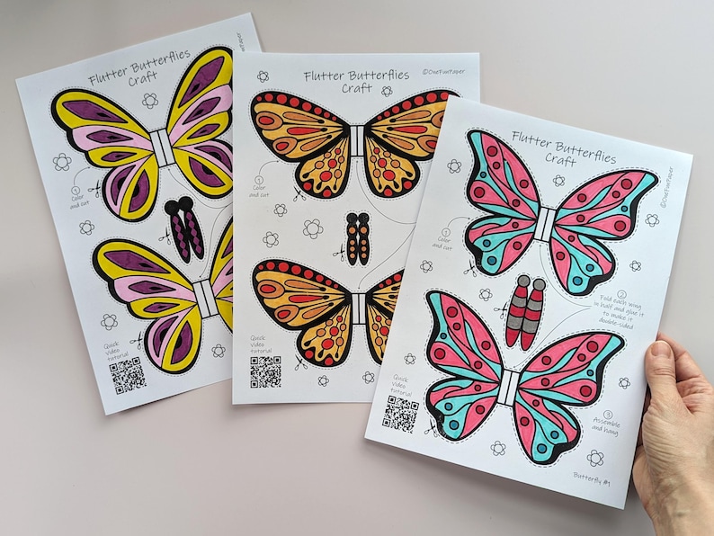 3D Butterfly Paper Craft for Kids | Easy Spring Activity | Hanging ...