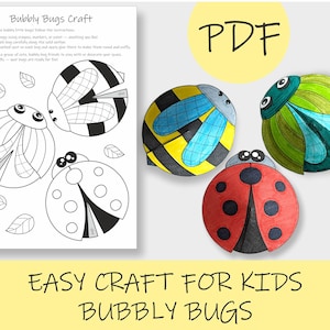 Bubbly Bugs Craft – Easy Printable Cut and Paste Activity for Kids | Simple Paper Craft PDF