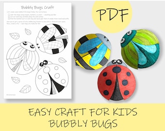 Bubbly Bugs Craft: Easy Cut & Paste Paper Activity (PDF Pattern)