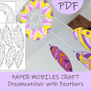 DIY Dreamcatcher Paper Mobile Craft: Printable Kids Activity (PDF Download)