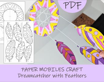 DIY Dreamcatcher Paper Mobile Craft: Printable Kids Activity (PDF Download)