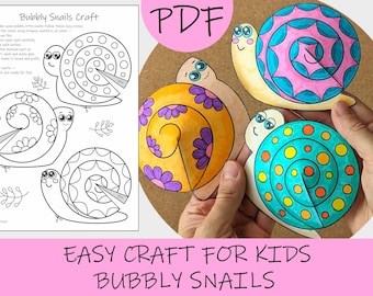 Bubbly Snails Craft: Easy 3D Paper Activity for Kids (Printable PDF)
