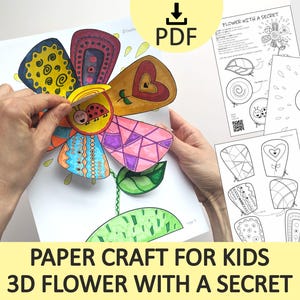 3D-pappersblommor för barn: Enkel vårklippnings- och klistraaktivitet (utskrivbar PDF)