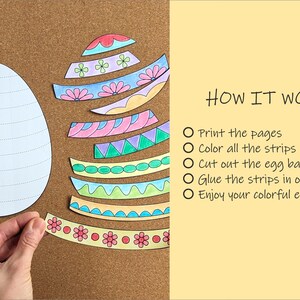 Artesanato de Páscoa em Papel Patchwork: Atividade de Recorte e Colagem de Primavera para Crianças (Modelo para Imprimir) imagem 3