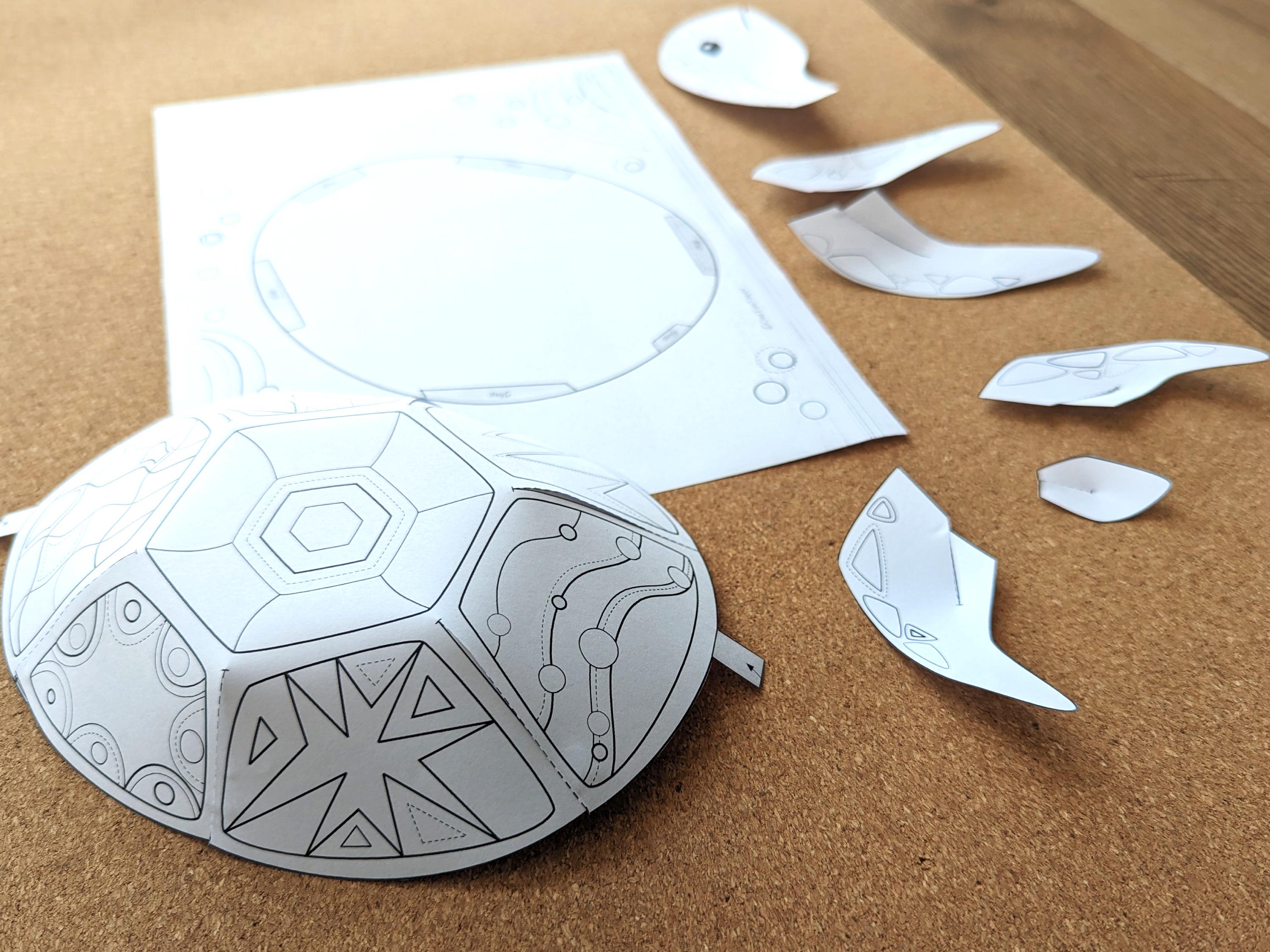 Colorful Turtle Paper Craft Template: Cut and Paste Animal Activity for ...