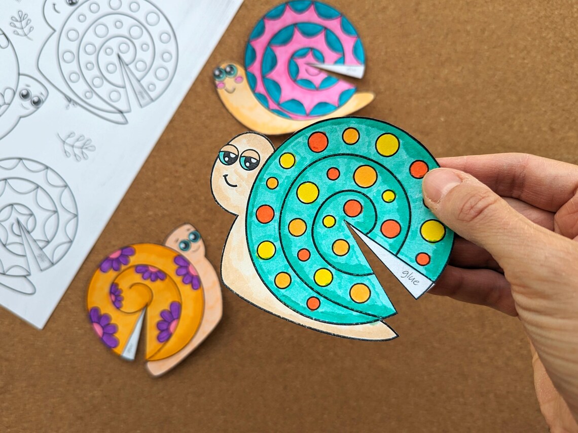 Bubbly Snails Craft: Easy 3D Paper Activity for Kids (printable PDF) - Etsy