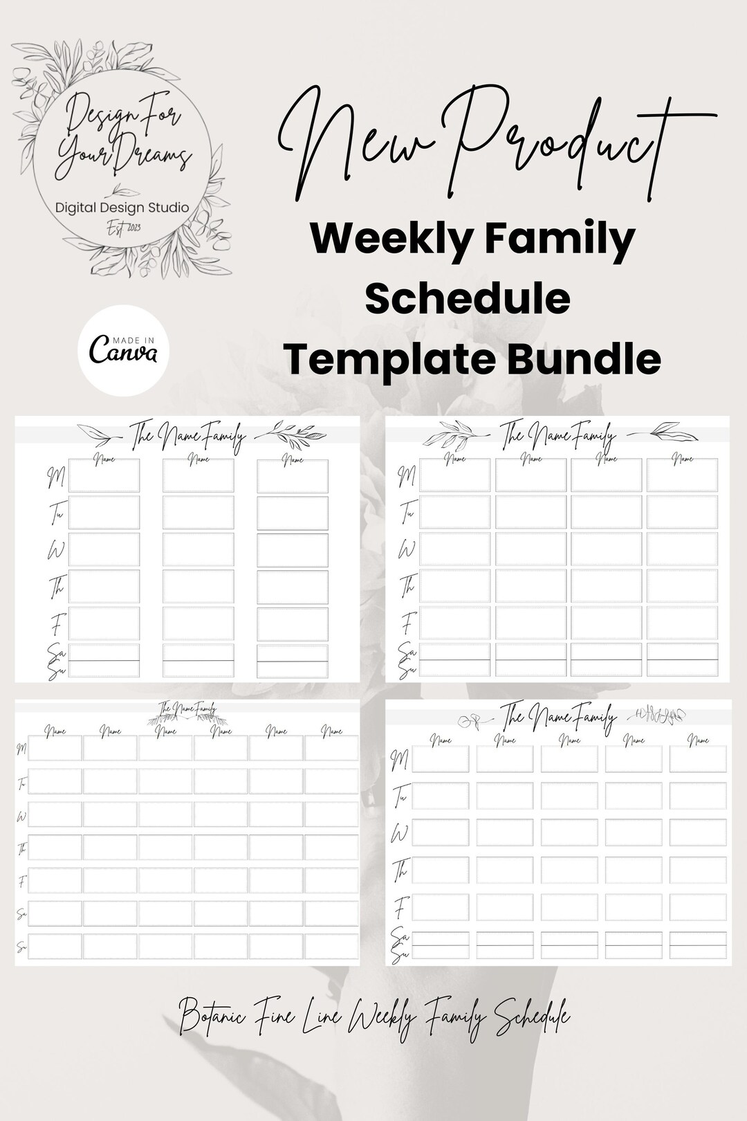 Weekly Family Planner | Digital Download Family Planner | 3, 4, 5 and 6 Family Members ...