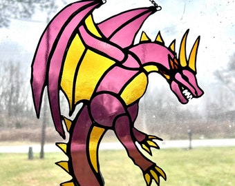 Patrón de dragón de vidrieras