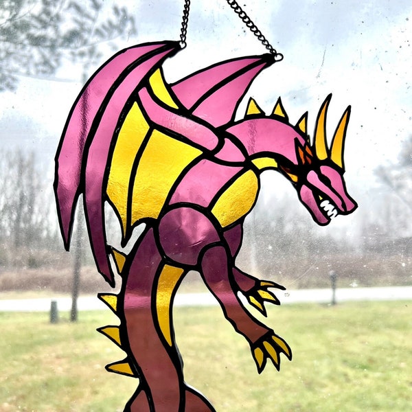 Stained Glass Dragon Pattern