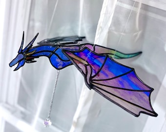 Stained Glass Dragon Flying Mobile Pattern