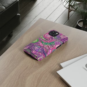 Artistic Floral iPhone Case for iPhone 13, and Samsung Galaxy S21, S22 models - Phone Case With Card Holder - Mother day gift - gift for her