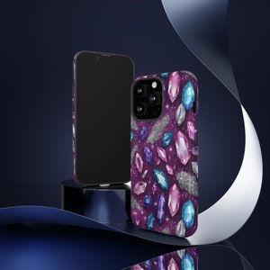 Pink and Purple Rhinestones - Rhinestones Phone Cases - Glittery Phone Cases - Diamonds Phone Cover - iPhone, Samsung Galaxy, Google Pixel
