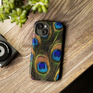 Peacock Feathers Phone Cases - Peacock Smartphone Case for Women - Colorful Bird Fur Phone Case-Compatible iPhone 7, 8, X, 11, 12, 13, 14,15