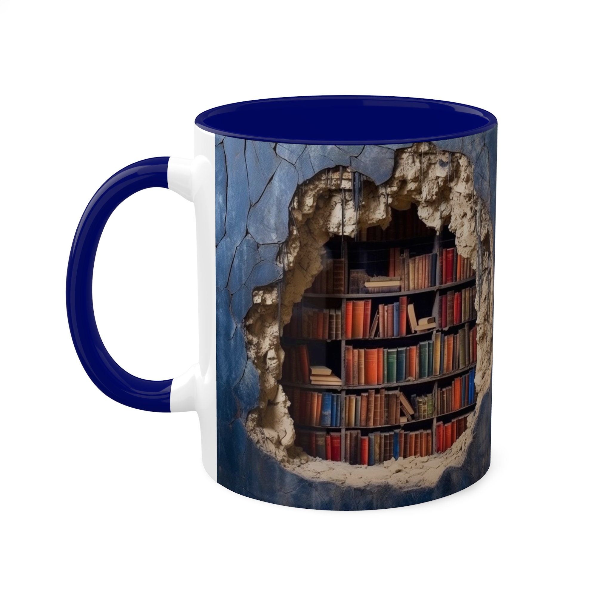 3D Effect Bookshelf Coffee Mug 3D Book Mug 3D Bookshelf Mug Book Lover