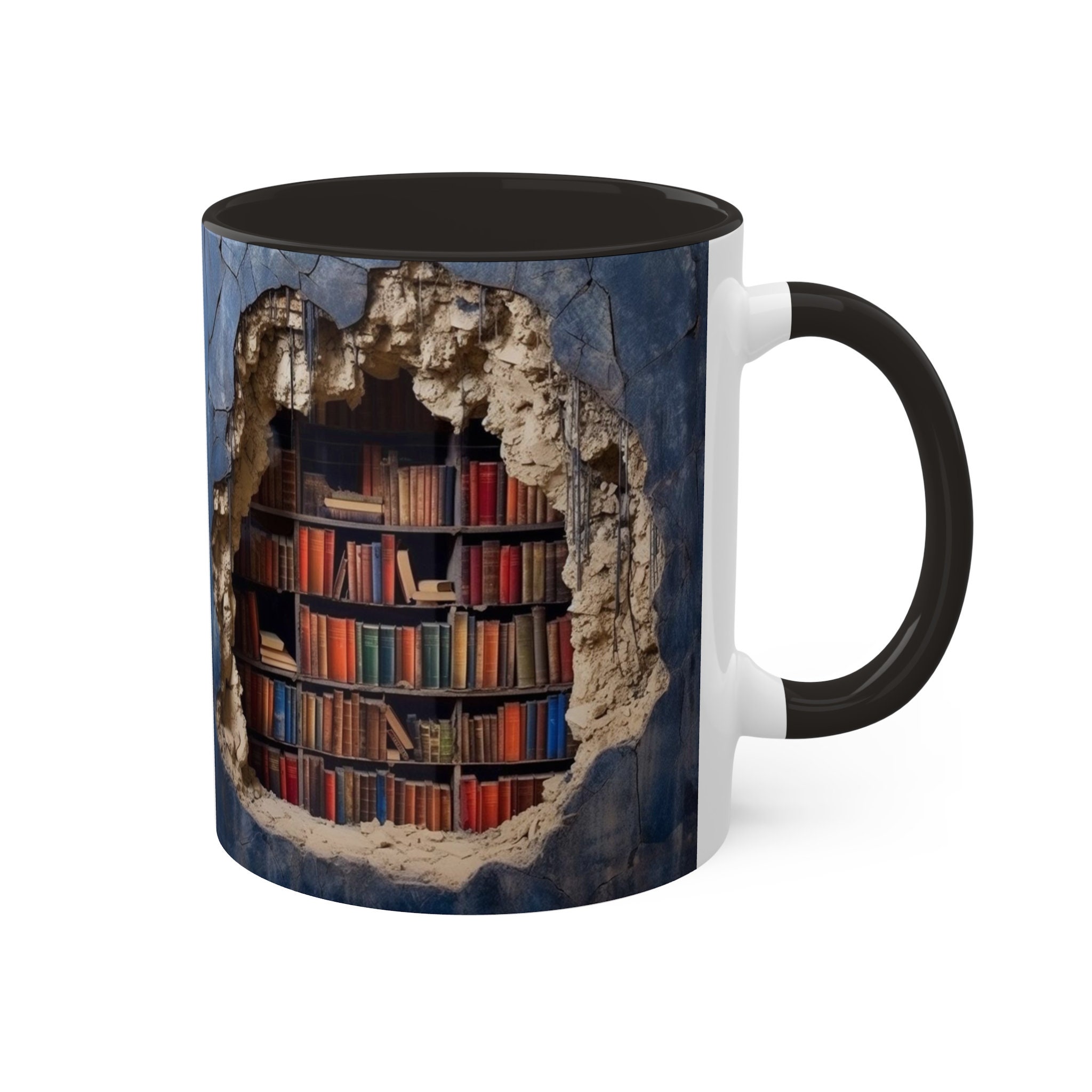 3D Effect Bookshelf Coffee Mug 3D Book Mug 3D Bookshelf Mug Book Lover