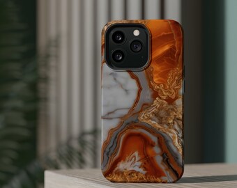 Orange Dream Marble Phone Case – Slim Polycarbonate, Glossy or Matte