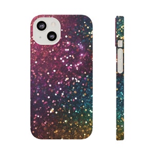 Glitter Star Background iPhone Case - Multicolor Star Background, Pink, purple and black Phone MagSafe Tough Cases