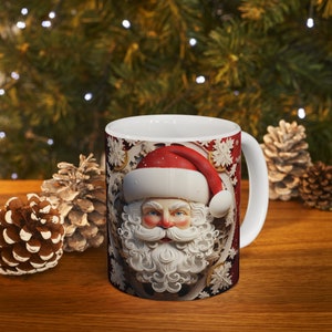 Christmas Coffee Mug Hand Painted 3d Coffee Cups Santa Claus - Temu  Australia