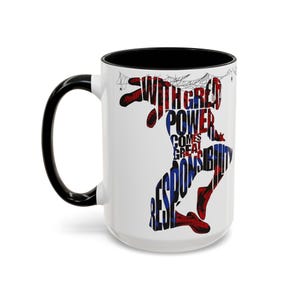Taza de café de Spider-Man / Con cita inspiradora, silueta de cómic (325 ml/444 ml) imagen 8