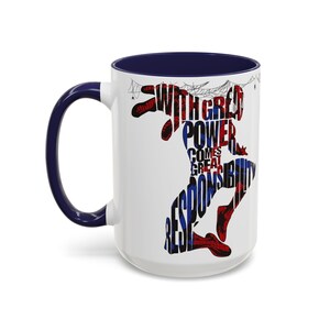 Taza de café de Spider-Man / Con cita inspiradora, silueta de cómic (325 ml/444 ml) imagen 10