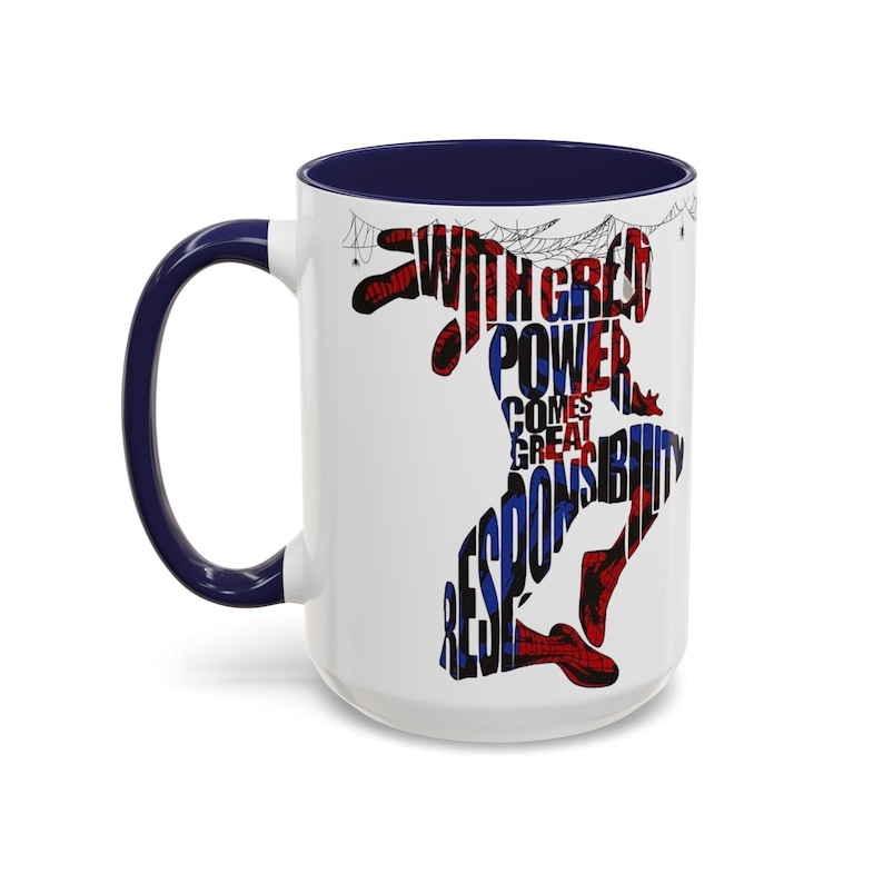 Taza de café de Spider-Man / Con cita inspiradora, silueta de cómic (325 ml/444 ml) imagen 10