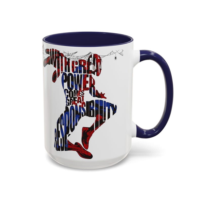 Taza de café de Spider-Man / Con cita inspiradora, silueta de cómic (325 ml/444 ml) imagen 12