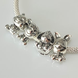 Sterling Silver Winnie Tigger Eeyore Piglet Charms