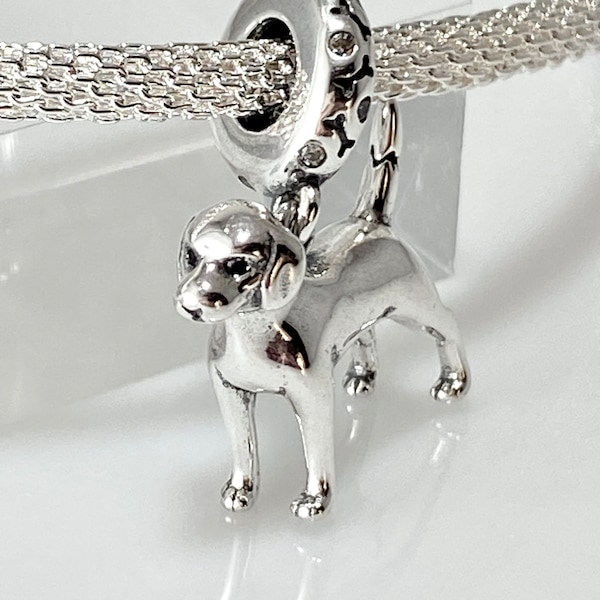 Sterling Silver Labrador Dog Dangle Charm