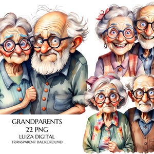 Cute old couple Clipart, Old lady and old man, Grandma and grandpa, Gift for romantic grandparents, Valentines day couple png, Sublimation