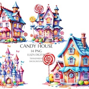 Casa di caramelle ad acquerello, Casa di San Valentino rosa con dolci png, Clipart di Candy Land, Arte murale della casa di caramelle, Casa delle fate, PNG dolce e zucchero