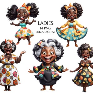 Imágenes prediseñadas de abuela, imágenes prediseñadas de anciana divertida, imágenes prediseñadas de ancianas negras peculiares en acuarela, imágenes prediseñadas de anciana africana divertida, regalo de abuela