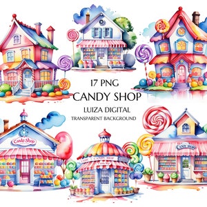 Domek z cukierkami akwarelowymi, pastelowy słodki domek walentynkowy Png, Domek z cukierkami Clipart, Clipart walentynkowy, Domek wróżek Png, Sublimacja walentynkowa