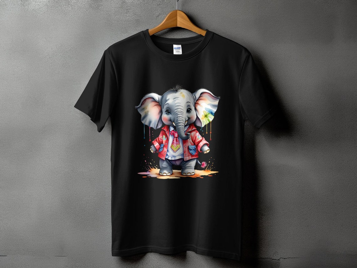 Elephant Clipart Pack, Cute Elephant in Clothes Clipart, Birthday ...