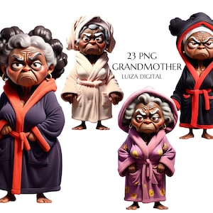 Imágenes prediseñadas de anciana negra gruñona en ropa interior, imágenes prediseñadas de abuela gruñona, divertida anciana africana en formato PNG, regalo para madre, sublimación, decoración de cumpleaños