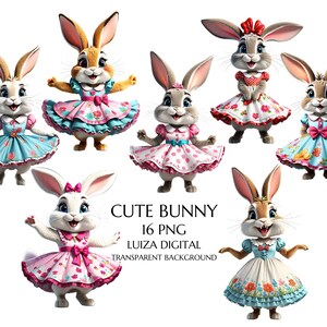 Clipart lapin, clipart lapin mignon, dessin animé lapins Png, clipart animaux des bois, clipart lapin de Pâques, usage commercial, scrapbooking printemps