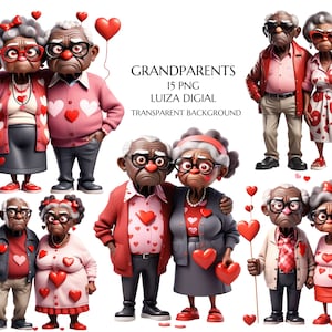 Imágenes prediseñadas de abuelos, imágenes prediseñadas de pareja de ancianos gruñones, abuelos de dibujos animados, abuelos negros, imágenes prediseñadas de pareja de ancianos de San Valentín, uso comercial