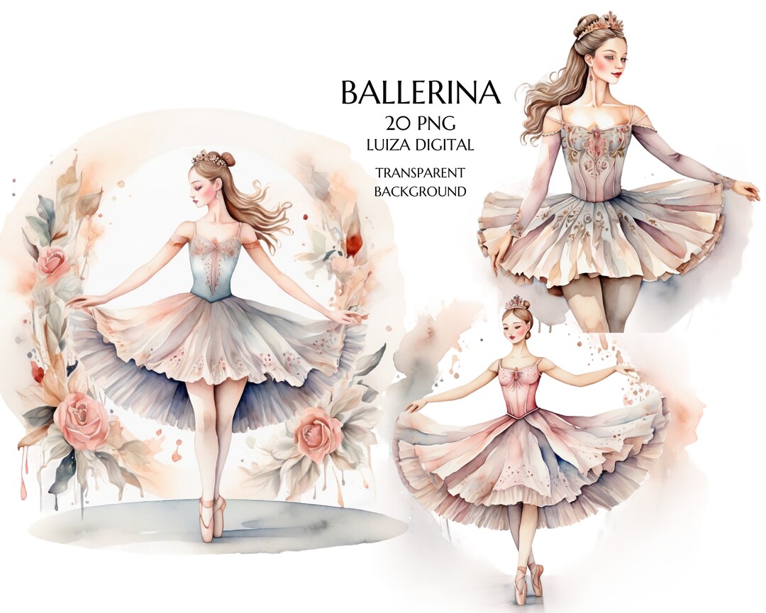 Ballerina Clipart - Ballet Girl PNG & Dancing Tutu Clipart for Birthday ...