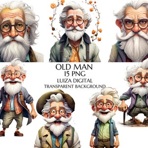 Imágenes prediseñadas de anciano gracioso PNG, anciano gruñón, abuelo enojado de dibujos animados PNG, imágenes prediseñadas de abuelo peculiar, imágenes prediseñadas de anciano, descarga digital,