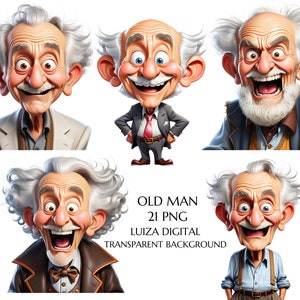 Drôle vieil homme Clipart PNG, vieil homme grincheux, clipart homme heureux, dessin animé grand-père en colère Png, clipart original grand-père, personne âgée Clip Art