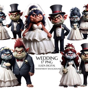Hochzeit Clipart, Crazy Braut Clipart Bundle, Hochzeit Clipart, Braut und Bräutigam png, Liebe Sublimation Clipart, kommerzielle Nutzung