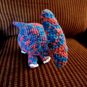 Adorable Crochet Parasaurolophus ~ Blue
