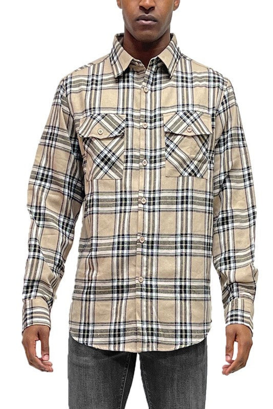 FULL PLAID CHECKERED FLANNEL LONG SLEEVE main image 1