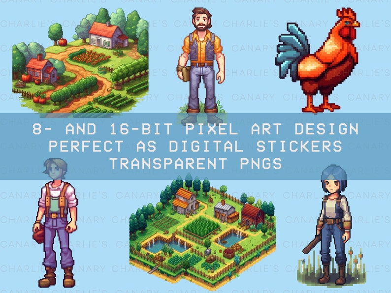 Farming SIM Pixel Art Clip Art, Transparent Pngs for Commercial Use ...
