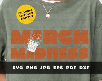 March Madness College Basketball SVG, PNG, Men's Women's Buckets Design, Commercial Use for Print on Demand, Basketball Sublimation