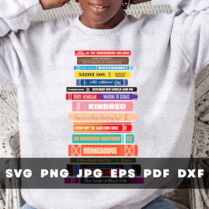 Book Stack by African American Authors, Black History Month PNG, SVG, Black Authors Book Stack, Juneteenth Gifts, BHM Wall Art [Vol. 1]