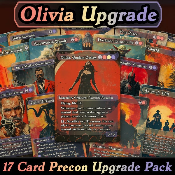 Set of 17 Olivia Upgrade Pack MTG Proxies, Custom Proxy Opulent Outlaw unique Cards, Quality Collectible Card Game for Commander EDH