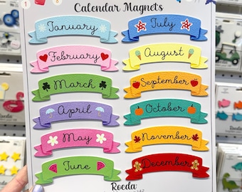 Calendar Month Magnets S/12, Calendar Organization, Scheduling