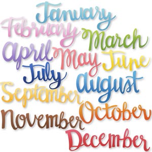 Set of 12 Hand-Painted Month Magnets