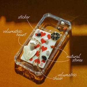 Coque pour iPhone de designer en résine, coque esthétique pour Apple iPhone 16 15 14 13 12 11 pro max plus mini, série Dream, coeurs rouges